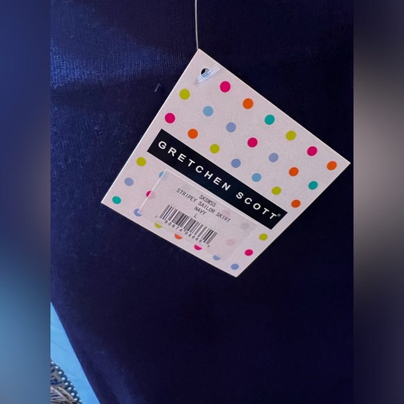 NWT Gretchen Scott Navy Sailor Skirt Size Lg - Picture 8 of 9